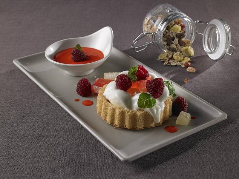 Large rectangular presentation tray in melamine Coral 45 x 32